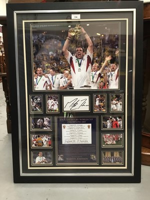 Lot 156 - Rugby interest - Martin Johnson signed Rugby World Cup montage, framed, with certificate of authentication