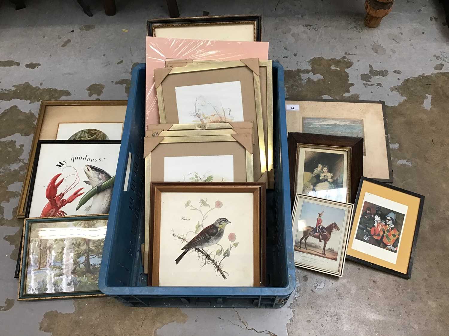 Lot 74 - Mixed group of decorative pictures