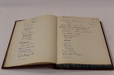 Lot 1154 - Rare guest book for the  First International Congress of Radiology, 1925