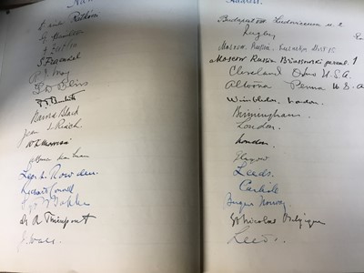 Lot 1154 - Rare guest book for the  First International Congress of Radiology, 1925