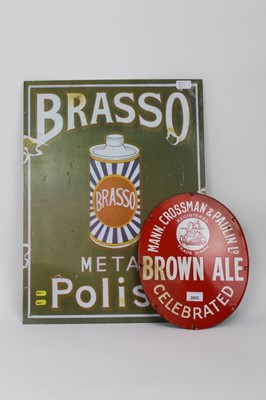 Lot 2023 - 2 enamel signs - Brown Ale and Brasso