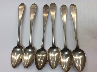 Lot 651 - Set of six Georgian Scottish Provincial silver teaspoons