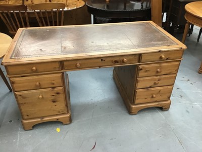 Lot 976 - Pine pedestal desk