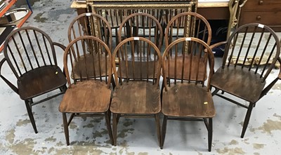 Lot 879 - Set of eight stick back chairs