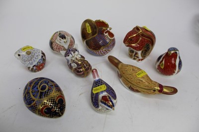 Lot 887 - 9 Royal Crown Derby paperweights