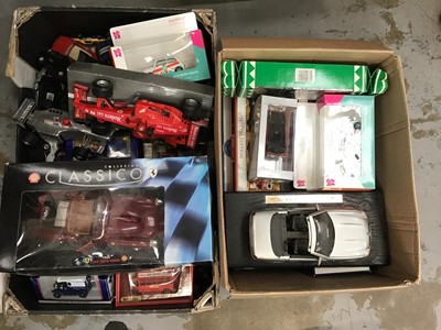 Lot 562 - Large collection of teddy bears and 2 boxes of model cars