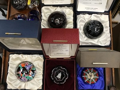 Lot 581 - Group of Caithness art glass paperweights and related ephemera