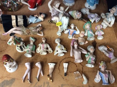 Lot 575 - Collection of porcelain half dolls