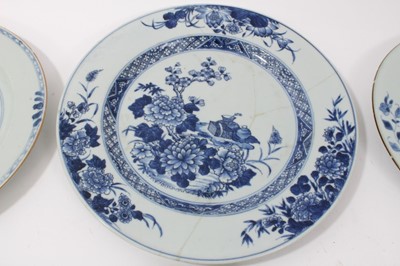 Lot 24 - Group of six 18th century Chinese blue and white plates
