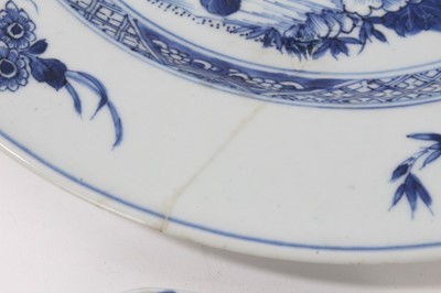 Lot 24 - Group of six 18th century Chinese blue and white plates