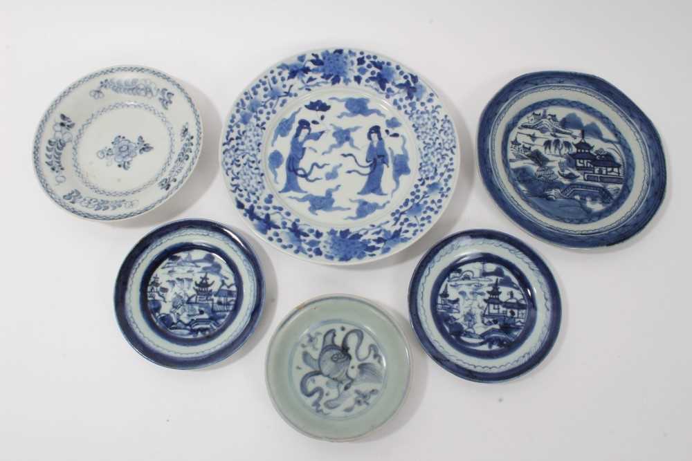 Lot 25 - Group of six Chinese and Japanese blues and white plates