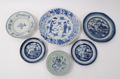 Lot 25 - Group of six Chinese and Japanese blues and white plates