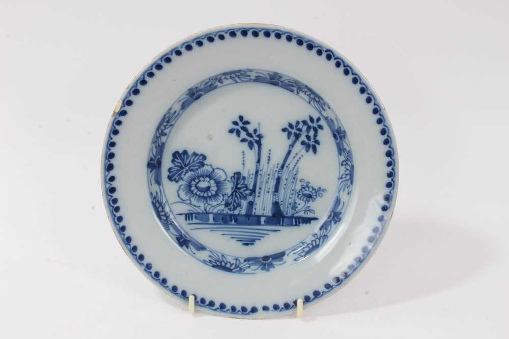 Lot 30 - 18th century blue and white tin glazed plate
