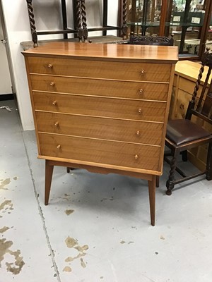 Lot 917 - Alfred Cox for Heals - Suite of walnut bedroom furniture