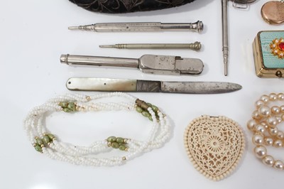 Lot 9 - Vintage costume jewellery and bijouterie including WWI silver cased trench watch
