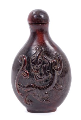 Lot 740 - Chinese carved horn snuff bottle