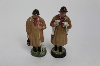 Lot 877 - Two Royal Doulton figures - Lambing Time HN1890 and The Shepherd HN1975