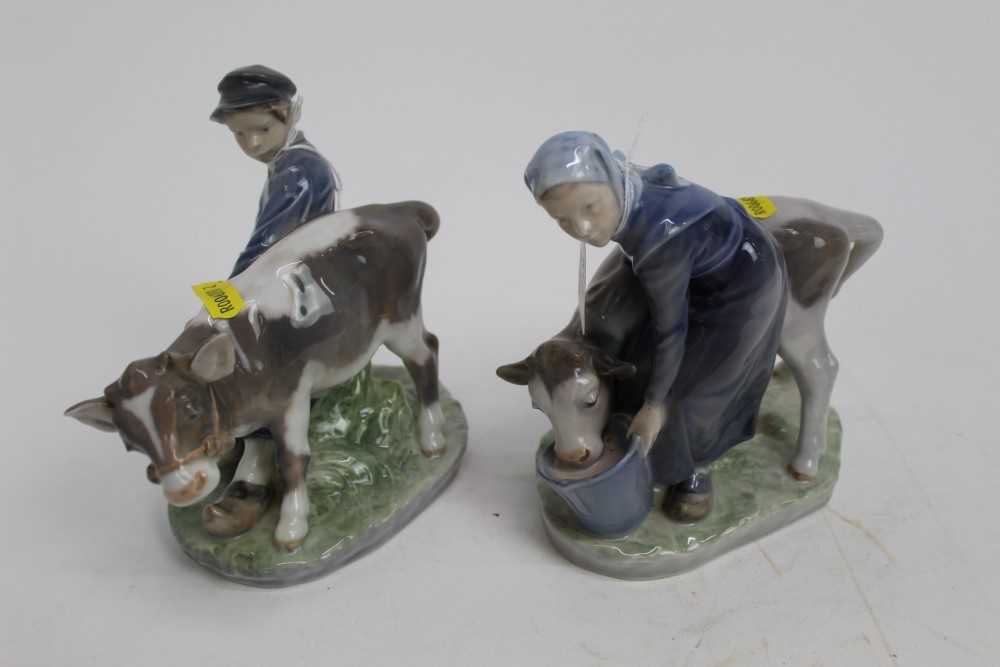 Lot 876 Two Royal Copenhagen Figures Girl And Boy