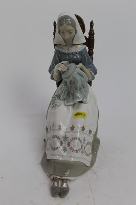 Lot 878 - Lladro porcelain figure Embroiderer