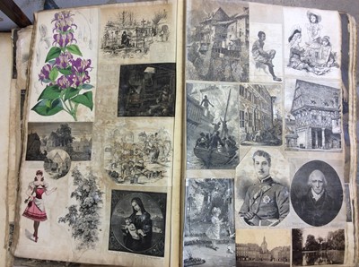 Lot 404 - Large 19th century bound scrap album