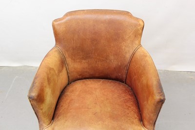 Lot 1249 - Early 20th century leather swivel desk chair