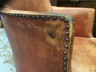 Lot 1249 - Early 20th century leather swivel desk chair