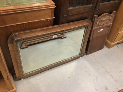 Lot 1030 - Victorian overmantel mirror, together with a walnut carved frieze