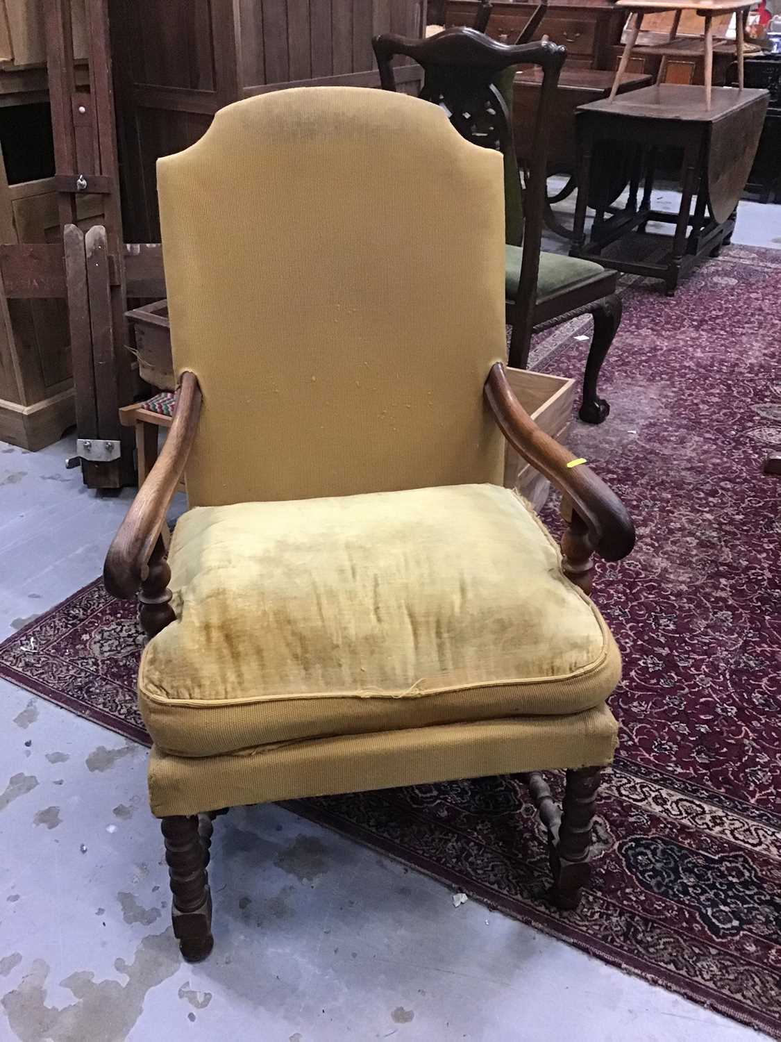 Lot 999 - Carolean style open armchair