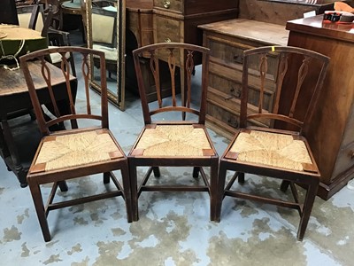 Lot 949 - Set of three 19th century country bar back chairs