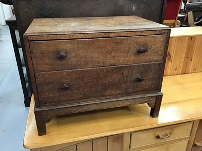 Lot 1017 - Small oak two drawer chest