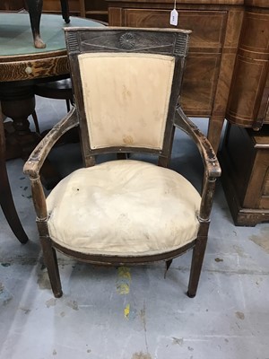 Lot 955 - 19th century French Empire open armchair together with a wing armchair