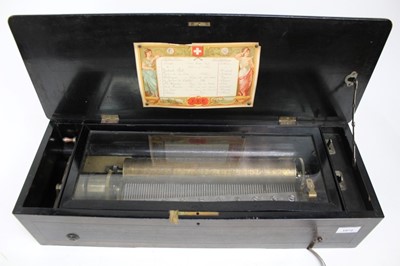 Lot 325 - 19th century Swiss music box with ten airs