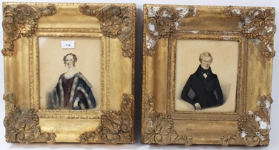 Lot 456 - Pair of early 19th century watercolour miniatures