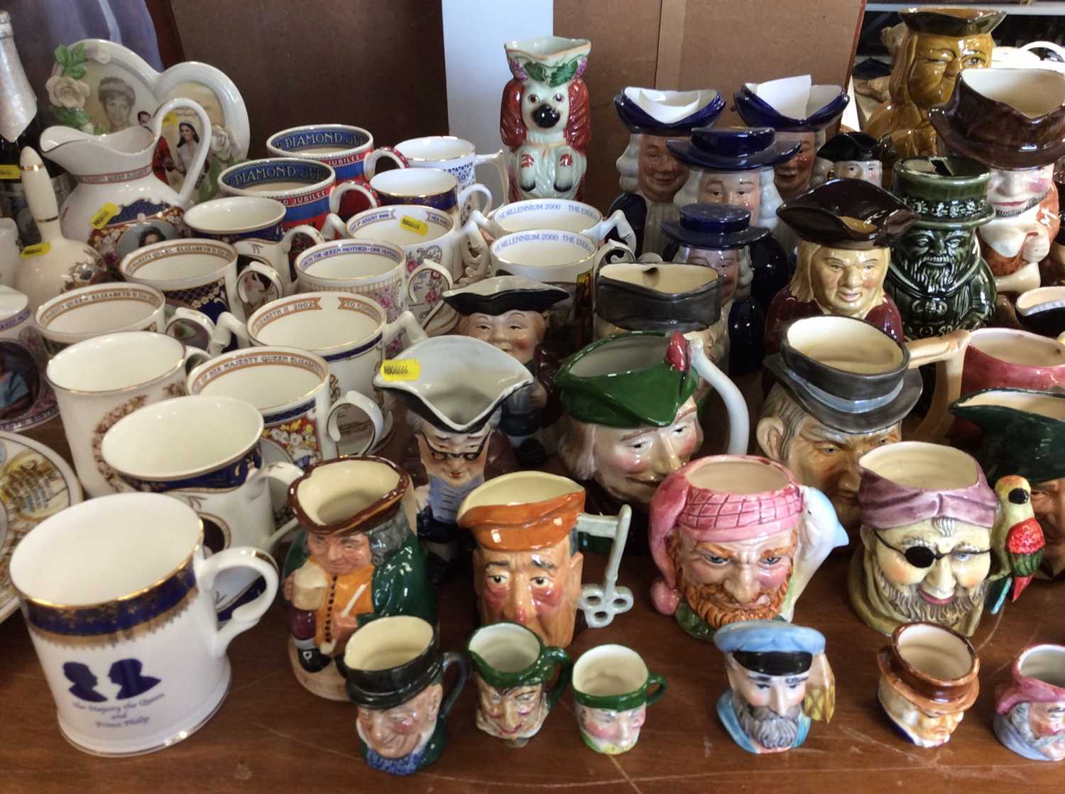 Lot 405 - Collection of Toby jugs and Royal commemorative ceramics