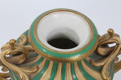 Lot 111 - Garniture of three 19th century porcelain vases