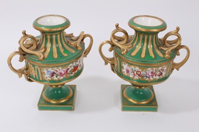 Lot 34 - Garniture of three 19th century porcelain vases