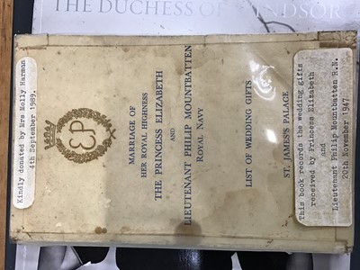 Lot 19 - The Duke & Duchess of Windsor, Sothebys Sale catalogues in original slip case, Jewels of The Duchess of Windsor and the list of Wedding Presents to HM The Queen and Prince Philip