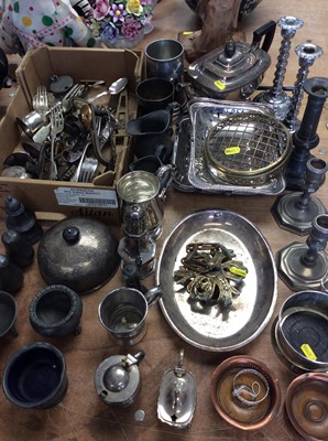 Lot 411 - Group of silver plated ware and other metal ware