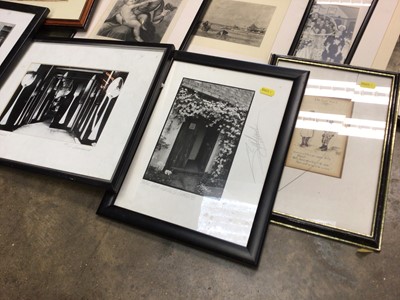 Lot 242 - Assorted prints and photographs, including two signed Giles Norman photos
