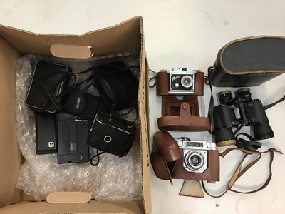 Lot 505 - Vintage Halina and Finetta camera plus others and pair of binoculars