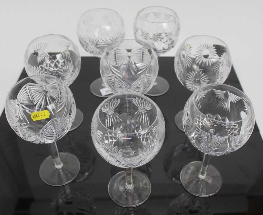 Lot 858 - 8 Waterford glasses of same shape and varying patterns