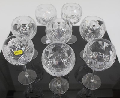 Lot 858 - 8 Waterford glasses of same shape and varying patterns