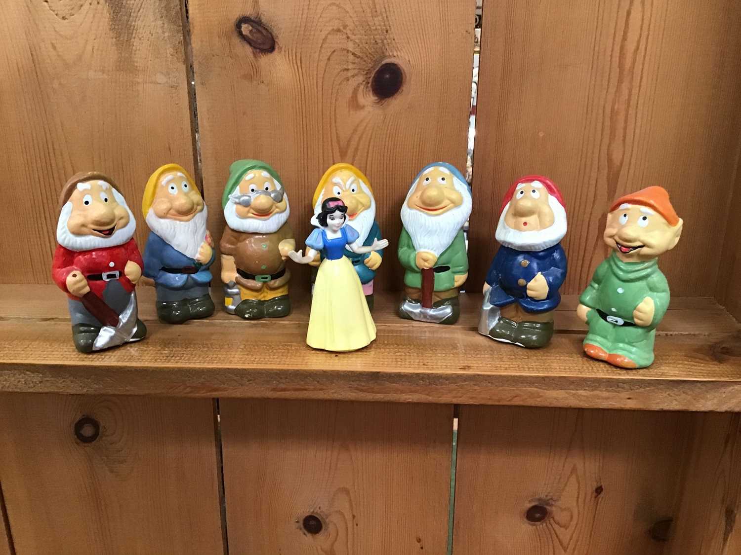 Lot 533 - Miniature character figures including Snow White and the Seven Dwarfs and others