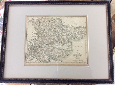 Lot 426 - 18th Century map of Essex by Carey in glazed frame