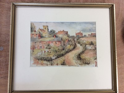 Lot 427 - William George Merrick (1858 - 1935) watercolour study of Chelmodiston together with another of Wolsey Gate Ipswich