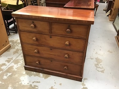 Lot 864 - Victorian mahogany chest of  2 short and 3 long graduated drawers