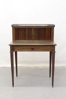 Lot 1242 - Small French-style ladies writing table with tambour front