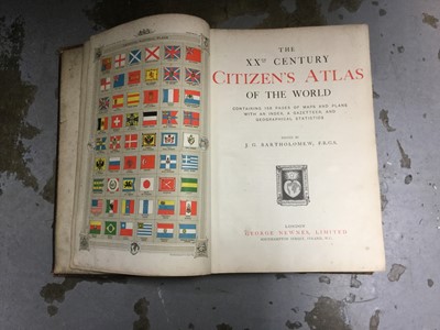 Lot 352 - Group of large unframed prints together with a Citizens Atlas of the world by Bartholomew