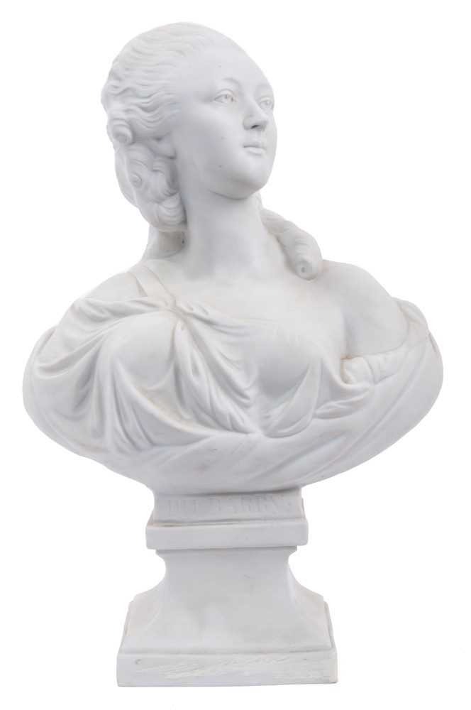 Lot 66 - A French biscuit porcelain bust of Madame du Barry
