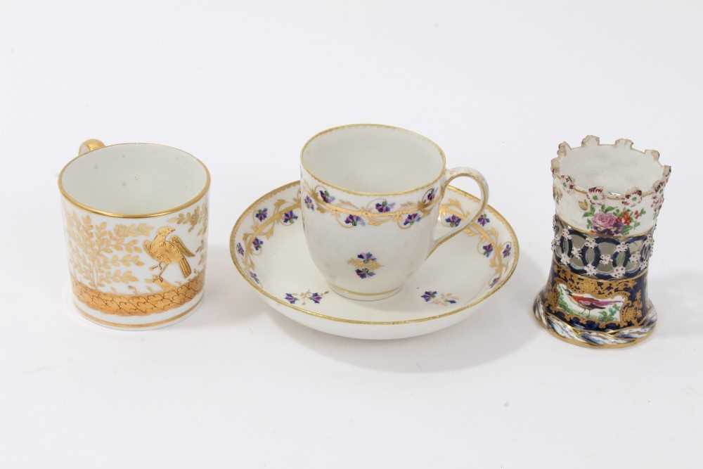 Lot 169 - Derby cups and saucers, spill vase, etc